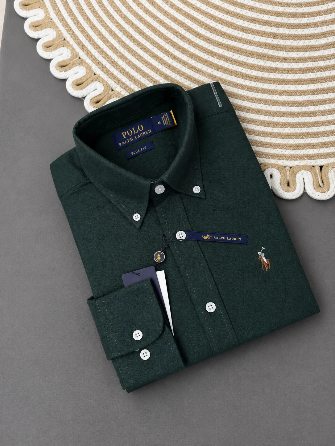 Regular Fit Garment-Dyed Oxford Shirt-Green